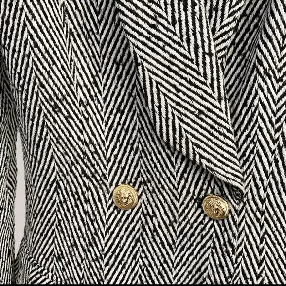 Double breasted striped wool coat - Picture 5 of 10